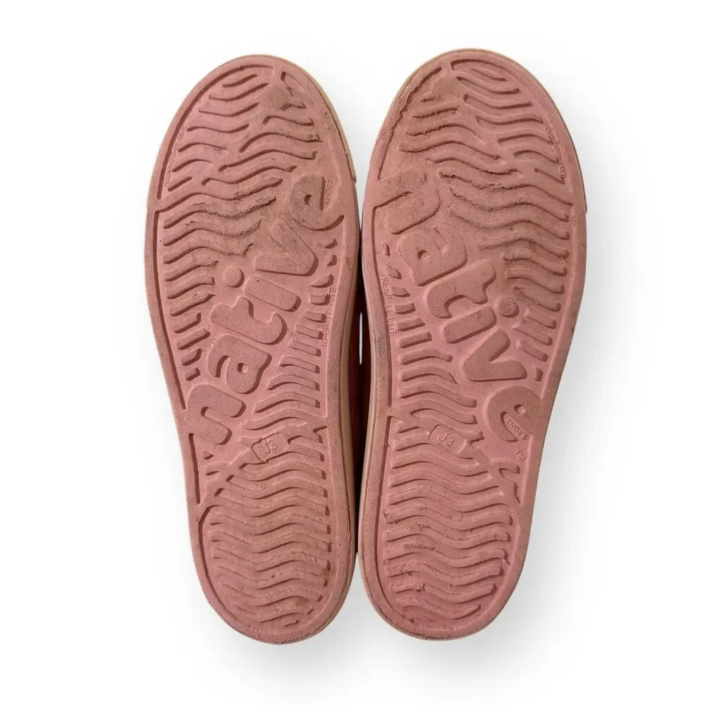 Native Jefferson Juniper Shoe Youth Girls J3 Rose Pink/Dust Pink Mary Jane